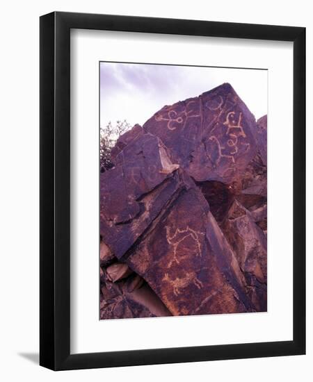 Petroglyphs in Gurvansaikhan National Park, Gobi Desert, Mongolia-Gavriel Jecan-Framed Photographic Print