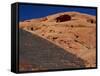 Petroglyphs in Sandstone by Anasazi Indians around 500 AD, Valley of Fire State Park, Nevada, USA-Fraser Hall-Framed Stretched Canvas