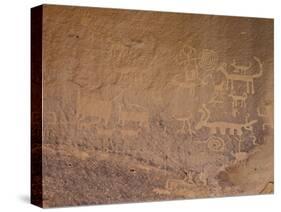 Petroglyphs Near Una Vida, Chaco Culture National Historic Park, New Mexico, USA-James Hager-Stretched Canvas