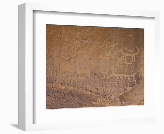 Petroglyphs Near Una Vida, Chaco Culture National Historic Park, New Mexico, USA-James Hager-Framed Photographic Print