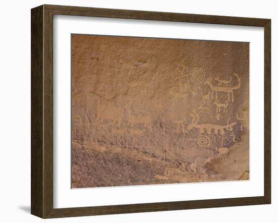 Petroglyphs Near Una Vida, Chaco Culture National Historic Park, New Mexico, USA-James Hager-Framed Photographic Print