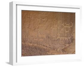 Petroglyphs Near Una Vida, Chaco Culture National Historic Park, New Mexico, USA-James Hager-Framed Photographic Print