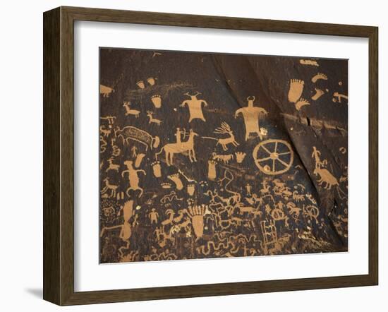 Petroglyphs, Newspaper Rock State Historic Monument, Canyonlands National Park, Utah, USA-David Barnes-Framed Premium Photographic Print