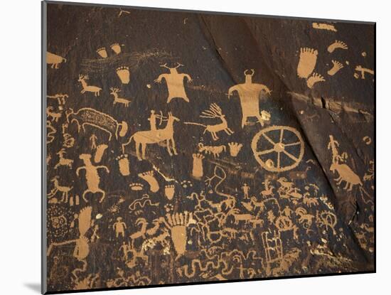 Petroglyphs, Newspaper Rock State Historic Monument, Canyonlands National Park, Utah, USA-David Barnes-Mounted Premium Photographic Print