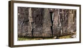 Petroglyphs on rock at Sproat Lake, Sproat Lake Provincial Park, Vancouver Island, British Colum...-null-Framed Photographic Print