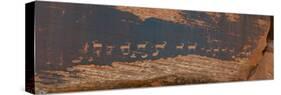 Petroglyphs on Rock, Hunter Panel, Moab, Utah, USA-null-Stretched Canvas