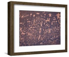 Petroglyphs on Sandstone Rock, Newspaper Rock, near Monticello, Utah, USA-Jamie & Judy Wild-Framed Photographic Print