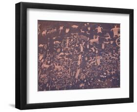 Petroglyphs on Sandstone Rock, Newspaper Rock, near Monticello, Utah, USA-Jamie & Judy Wild-Framed Photographic Print