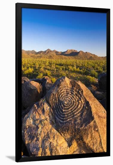 Petroglyphs on Signal Hill, Saguaro National Park, Tucson, Arizona, Usa-Russ Bishop-Framed Photographic Print