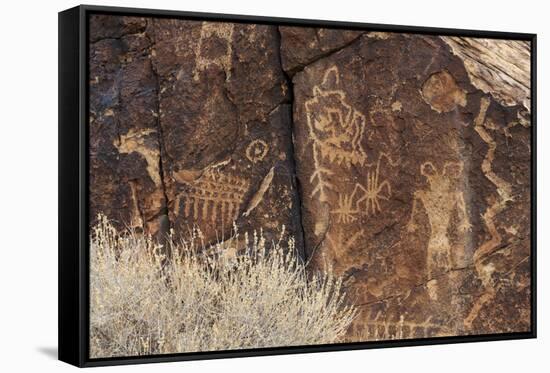 Petroglyphs, Parowan Gap, Iron County, Utah, United States of America, North America-Richard Cummins-Framed Stretched Canvas