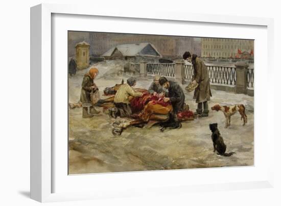 Petrograd in 1918 (From the Series of Watercolors Russian Revolutio), 1918-Ivan Alexeyevich Vladimirov-Framed Giclee Print