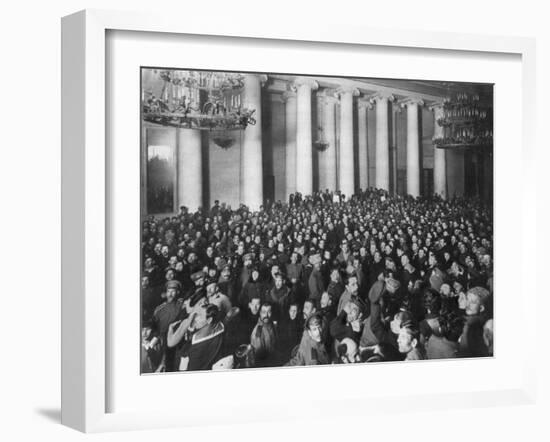 Petrograd Soviet of Workers and Soldiers' Deputies, Tauride Palace, Russia, 1917-null-Framed Giclee Print