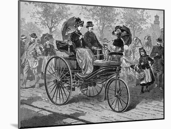 Petrol-Driven Car by Benz and Co., Capable of 16 KM Per Hour, C1890S-null-Mounted Giclee Print