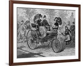 Petrol-Driven Car by Benz and Co., Capable of 16 KM Per Hour, C1890S-null-Framed Giclee Print