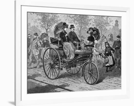 Petrol-Driven Car by Benz and Co., Capable of 16 KM Per Hour, C1890S-null-Framed Giclee Print