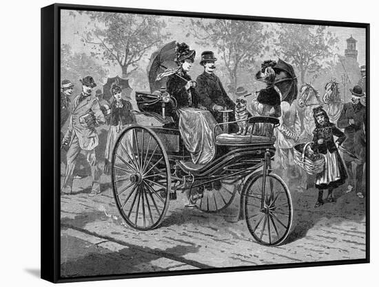 Petrol-Driven Car by Benz and Co., Capable of 16 KM Per Hour, C1890S-null-Framed Stretched Canvas