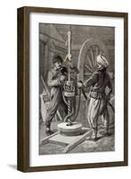 Petroleum Wells at Baku on Caspian: Boring a Petroleum Oil Well, from 'The Illustrated London News'-null-Framed Giclee Print