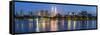 Petronas Towers and City Skyline, Lake Titiwangsa, Kuala Lumpur, Malaysia-Peter Adams-Framed Stretched Canvas