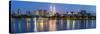 Petronas Towers and City Skyline, Lake Titiwangsa, Kuala Lumpur, Malaysia-Peter Adams-Stretched Canvas