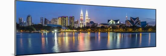 Petronas Towers and City Skyline, Lake Titiwangsa, Kuala Lumpur, Malaysia-Peter Adams-Mounted Photographic Print