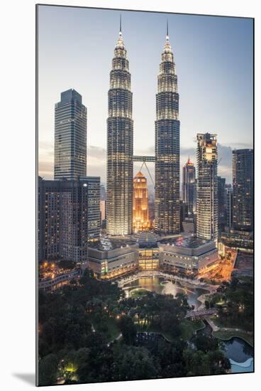 Petronas Towers and Klcc, Kuala Lumpur, Malaysia, Southeast Asia, Asia-Andrew Taylor-Mounted Photographic Print