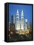 Petronas Towers and Klcc, Kuala Lumpur, Malaysia-Jon Arnold-Framed Stretched Canvas