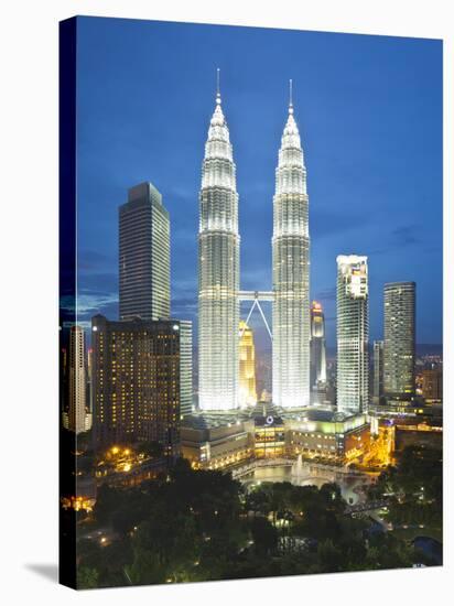 Petronas Towers and Klcc, Kuala Lumpur, Malaysia-Jon Arnold-Stretched Canvas