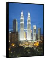 Petronas Towers and Klcc, Kuala Lumpur, Malaysia-Jon Arnold-Framed Stretched Canvas