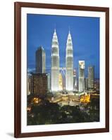 Petronas Towers and Klcc, Kuala Lumpur, Malaysia-Jon Arnold-Framed Photographic Print