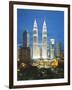 Petronas Towers and Klcc, Kuala Lumpur, Malaysia-Jon Arnold-Framed Photographic Print