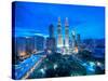 Petronas Towers and Klcc, Kuala Lumpur, Malaysia-Jon Arnold-Stretched Canvas