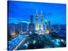 Petronas Towers and Klcc, Kuala Lumpur, Malaysia-Jon Arnold-Stretched Canvas