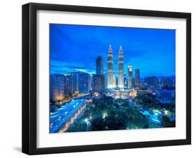 Petronas Towers and Klcc, Kuala Lumpur, Malaysia-Jon Arnold-Framed Photographic Print