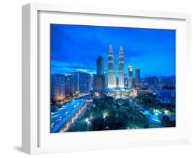 Petronas Towers and Klcc, Kuala Lumpur, Malaysia-Jon Arnold-Framed Photographic Print