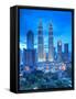 Petronas Towers and Klcc, Kuala Lumpur, Malaysia-Jon Arnold-Framed Stretched Canvas