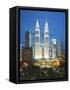 Petronas Towers and Klcc, Kuala Lumpur, Malaysia-Jon Arnold-Framed Stretched Canvas