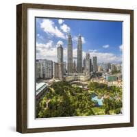 Petronas Towers and Klcc, Kuala Lumpur, Malaysia-Peter Adams-Framed Photographic Print