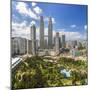 Petronas Towers and Klcc, Kuala Lumpur, Malaysia-Peter Adams-Mounted Photographic Print