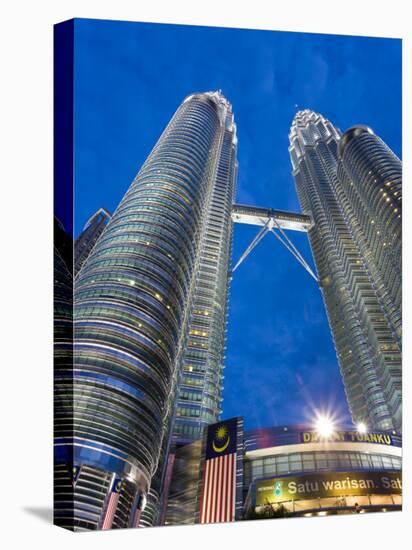 Petronas Towers and Malaysian National Flag, Kuala Lumpur, Malaysia-Gavin Hellier-Stretched Canvas