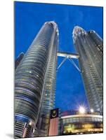 Petronas Towers and Malaysian National Flag, Kuala Lumpur, Malaysia-Gavin Hellier-Mounted Photographic Print