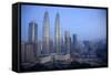 Petronas Towers at Daybreak, Kuala Lumpur, Malaysia, Southeast Asia, Asia-Frank Fell-Framed Stretched Canvas