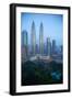 Petronas Towers at Daybreak, Kuala Lumpur, Malaysia, Southeast Asia, Asia-Frank Fell-Framed Photographic Print