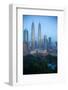 Petronas Towers at Daybreak, Kuala Lumpur, Malaysia, Southeast Asia, Asia-Frank Fell-Framed Photographic Print