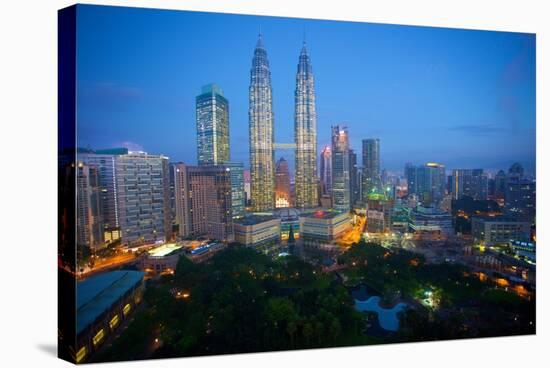 Petronas Towers at Night, Kuala Lumpur, Malaysia, Southeast Asia, Asia-Frank Fell-Stretched Canvas