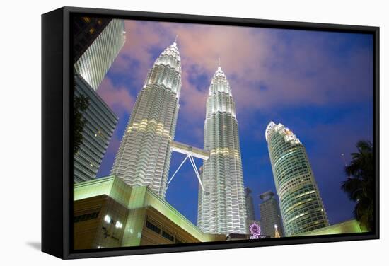 Petronas Towers at Night, Kuala Lumpur, Malaysia, Southeast Asia, Asia-Frank Fell-Framed Stretched Canvas