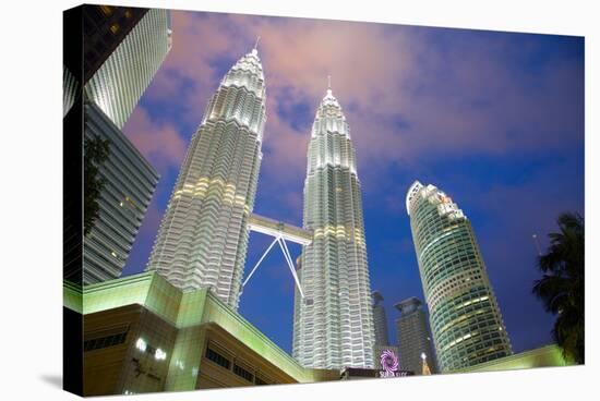 Petronas Towers at Night, Kuala Lumpur, Malaysia, Southeast Asia, Asia-Frank Fell-Stretched Canvas