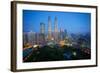 Petronas Towers at Night, Kuala Lumpur, Malaysia, Southeast Asia, Asia-Frank Fell-Framed Photographic Print