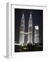 Petronas Towers at Night, Kuala Lumpur, Malaysia, Southeast Asia-Angelo Cavalli-Framed Photographic Print