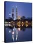 Petronas Twin Towers and Lake, Titiwangsa Park, Kuala Lumpur, Malaysia-Demetrio Carrasco-Stretched Canvas