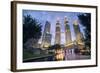 Petronas Twin Towers at night, Kuala Lumpur, Malaysia, Southeast Asia, Asia-Matthew Williams-Ellis-Framed Photographic Print